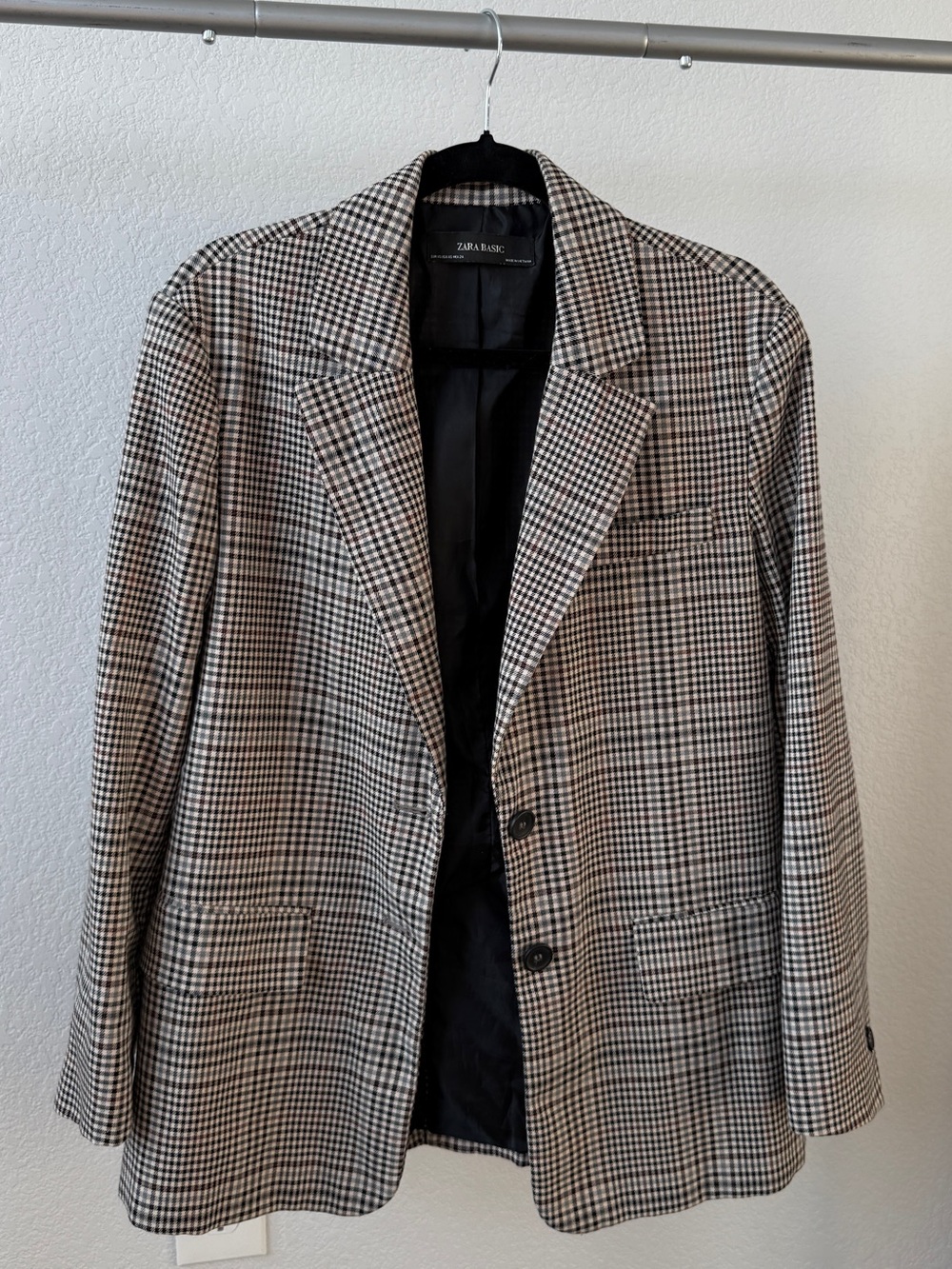 ZARA NEW WOMAN PLAID CHECK BLAZER BLACK RED CAMEL JACKET
